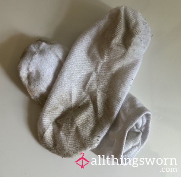 Worn White Ankle Socks