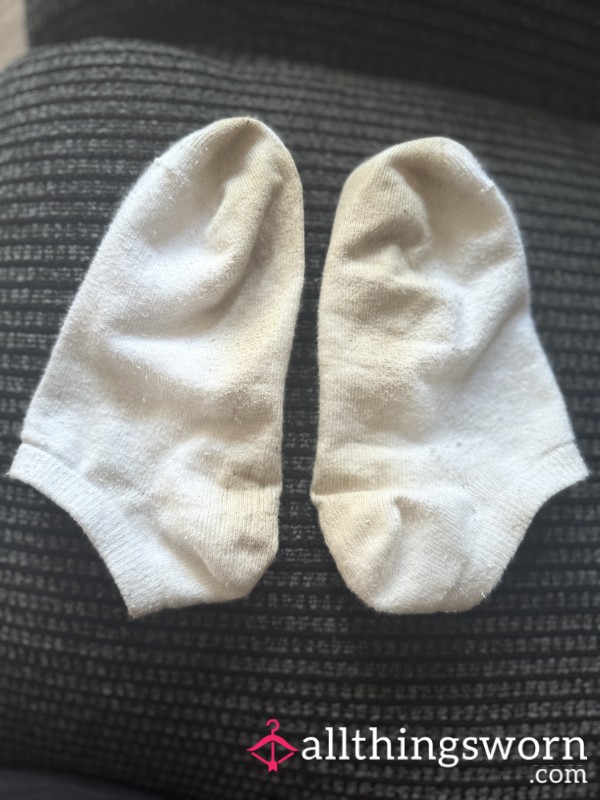 Worn White Ankle Socks