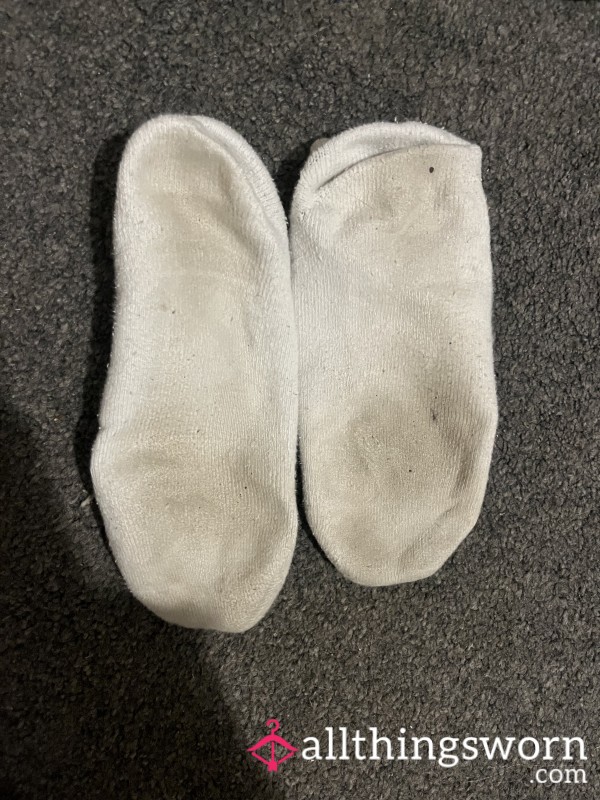 Worn White Ankle Sports Socks