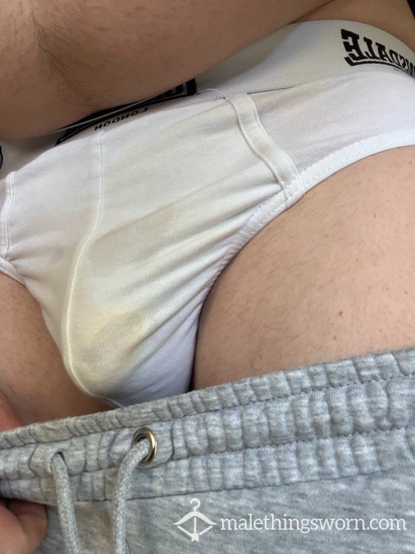 Stained White Briefs - Worn For A Week!