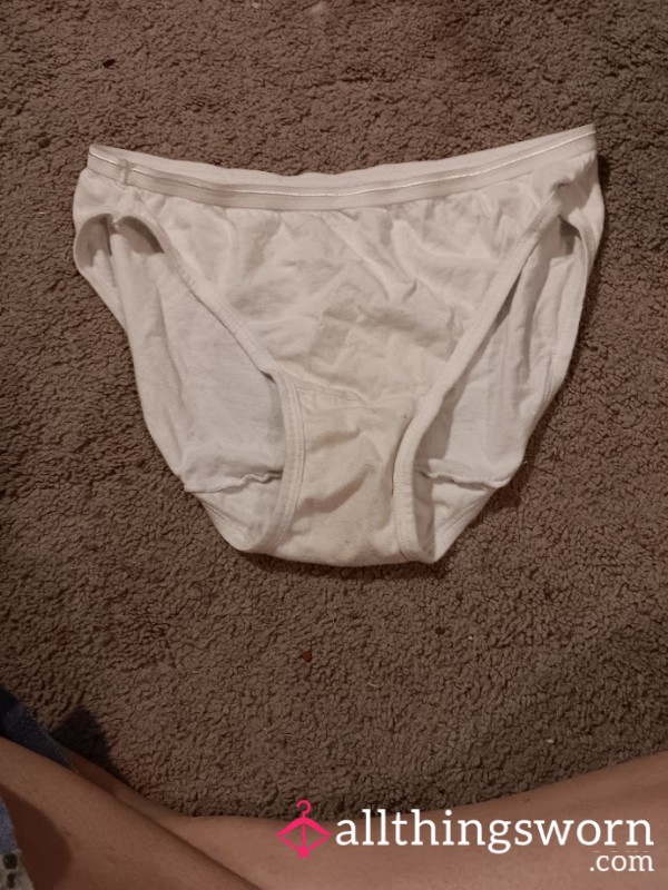 Worn White Cotton – Dirty Panties Full Of Daily Wear