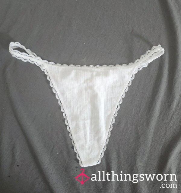 Worn White Cotton G-String