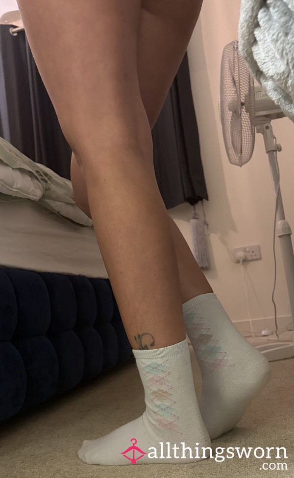 Worn White Cotton Socks