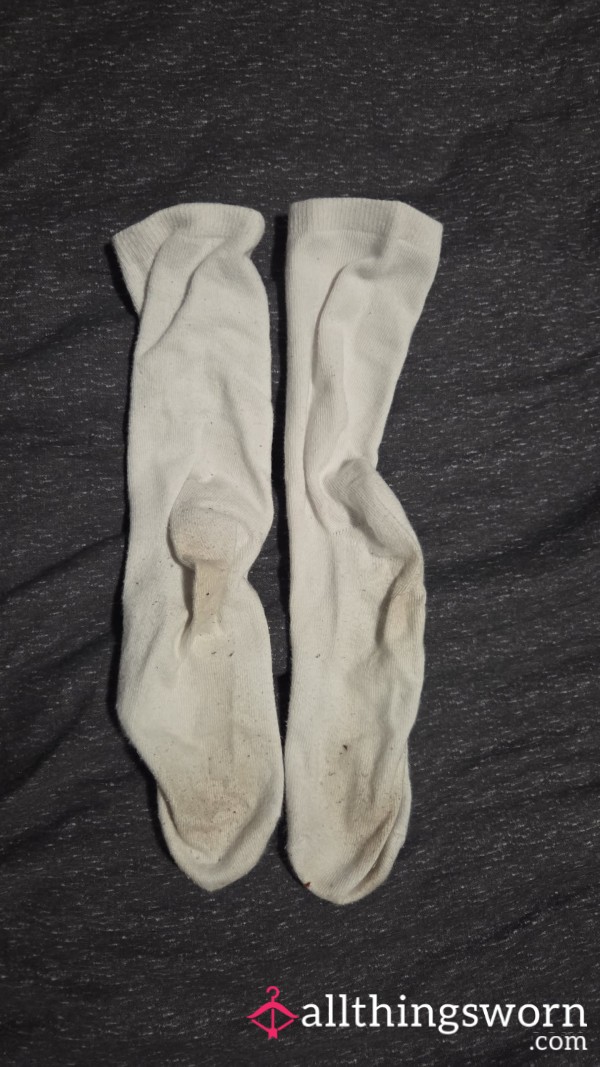 Worn White Crew Socks