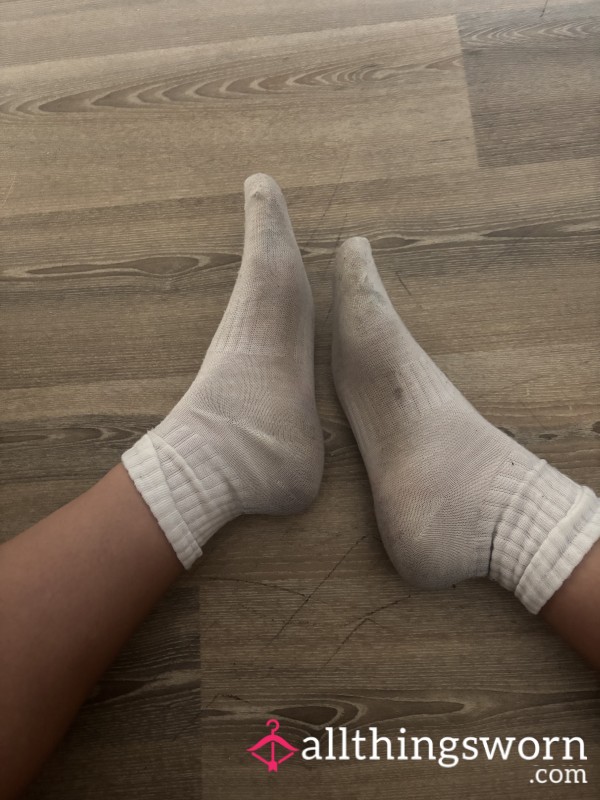 Worn White Crew Socks