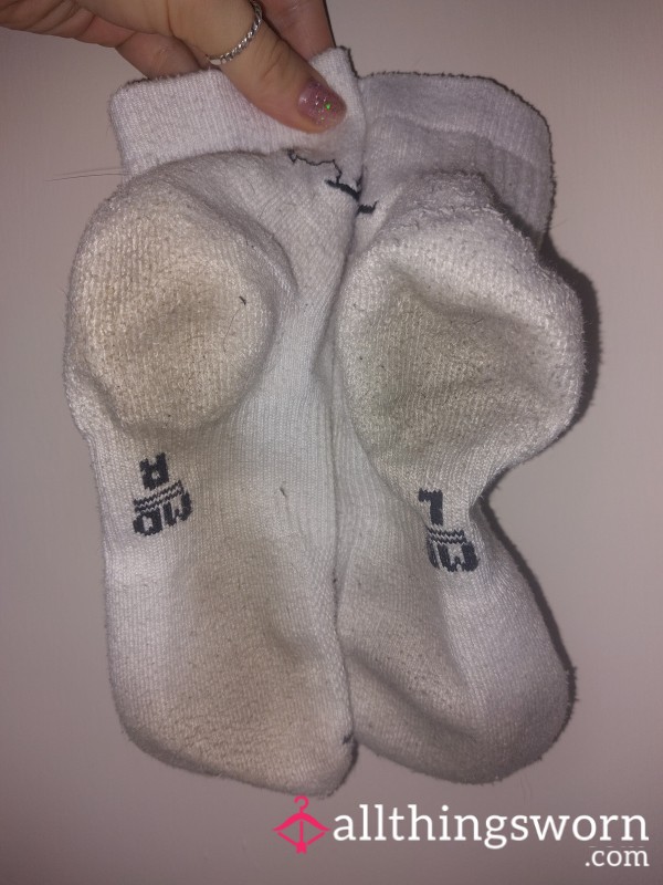 Worn White, Dirty, Ankle Socks
