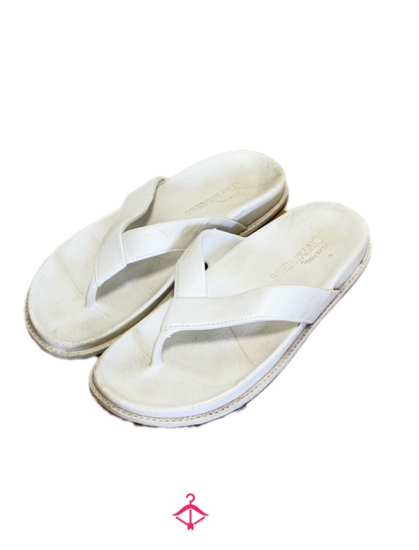 Worn White Flip Flops
