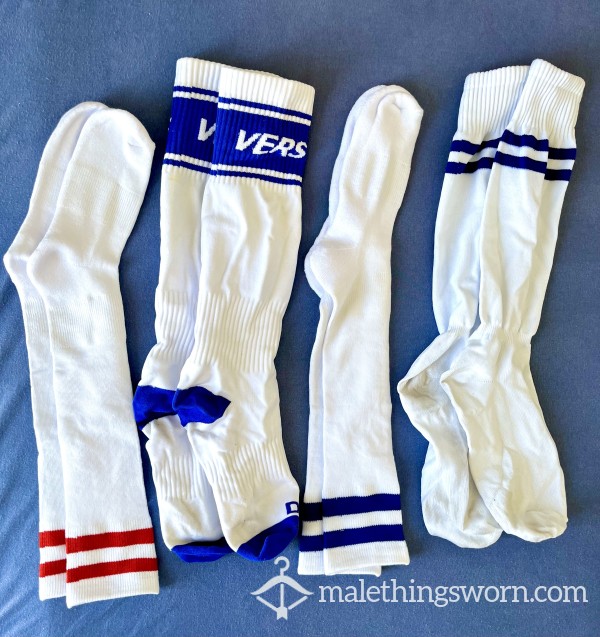 Worn White Football / Soccer Socks