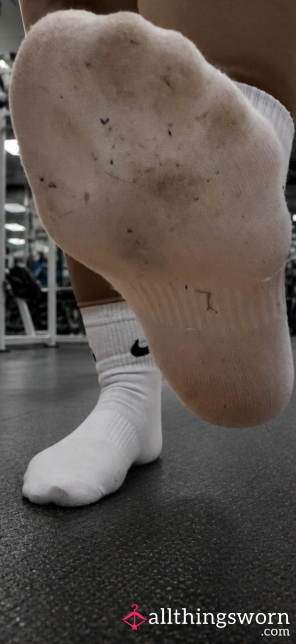 Worn White Gym Socks – Workout Wear 🏋️‍♂️