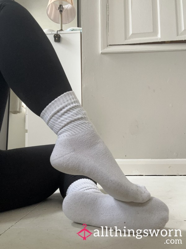 Worn White Gym Type Socks