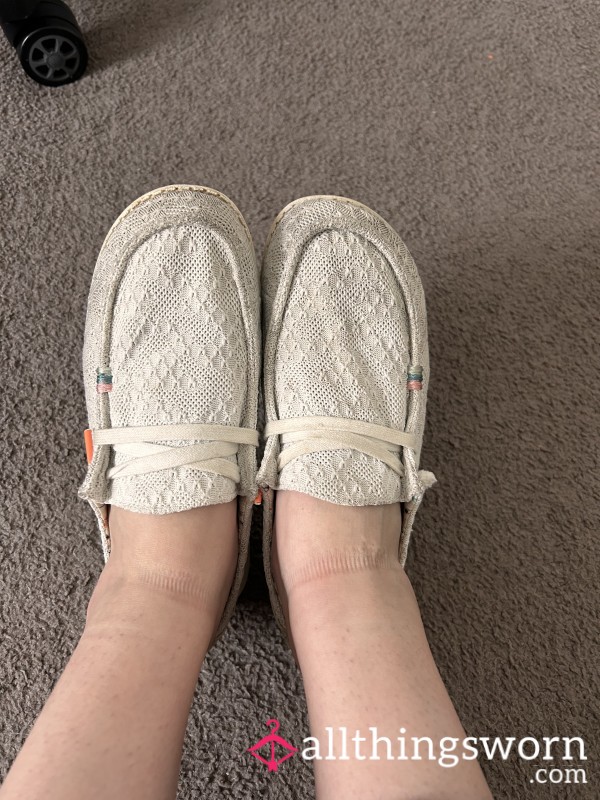 Worn White Hey Dude