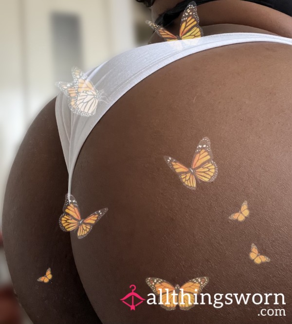🌸 Worn White High Waisted Creamy Panties 🌸