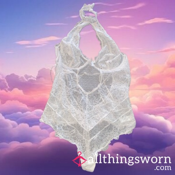 Worn White Ann Summers Lace Bodysuit 💦