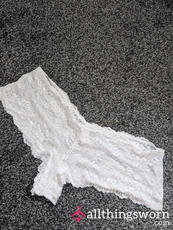 Worn White Lace Panties!