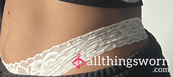 ✨ Worn White Lace Thongs ✨