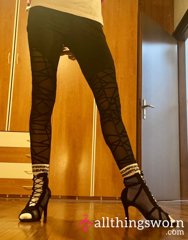Worn White Leopard Socks | All-Day Wear + Heels Dance Practice