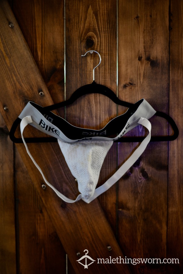 Worn White Musky Stained Bike Jock