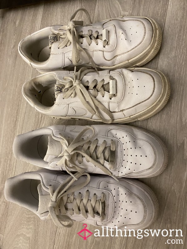 Worn White Nike Air Force 1’s