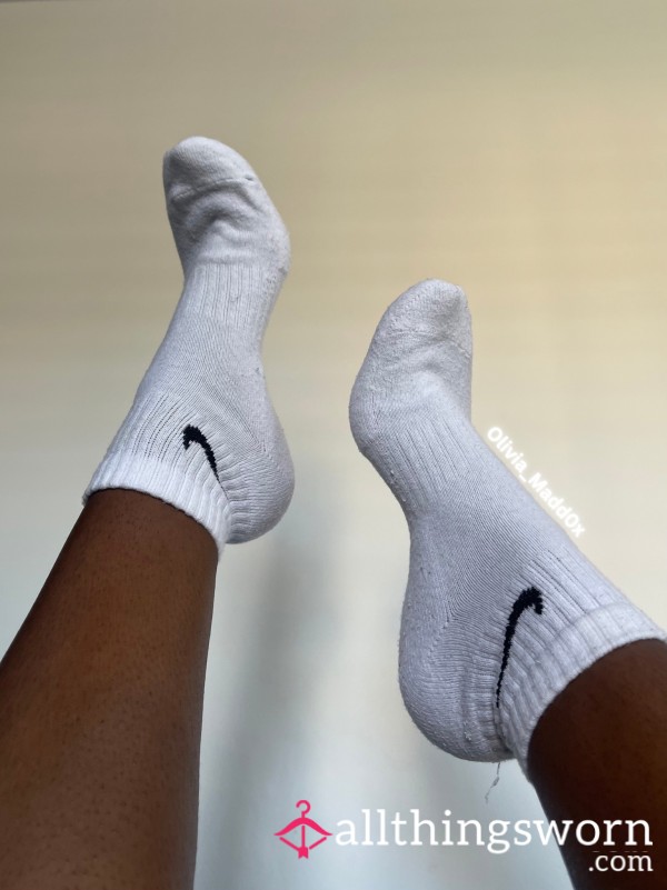Worn White Nike Ankle Socks – 24hr+ Wear