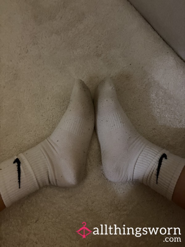 Worn White Nike Socks