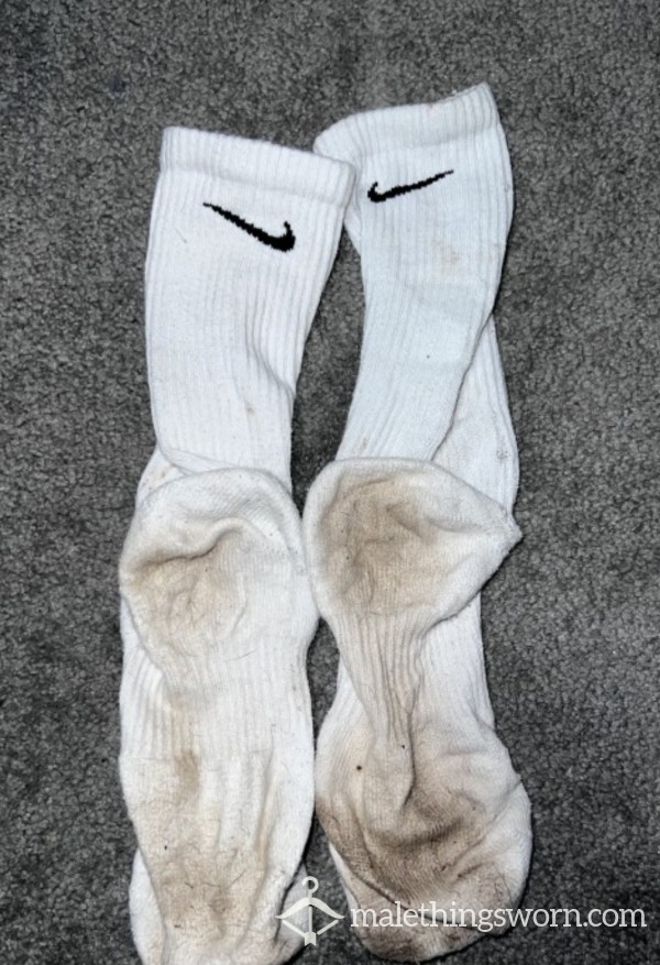 Worn White Nike Socks