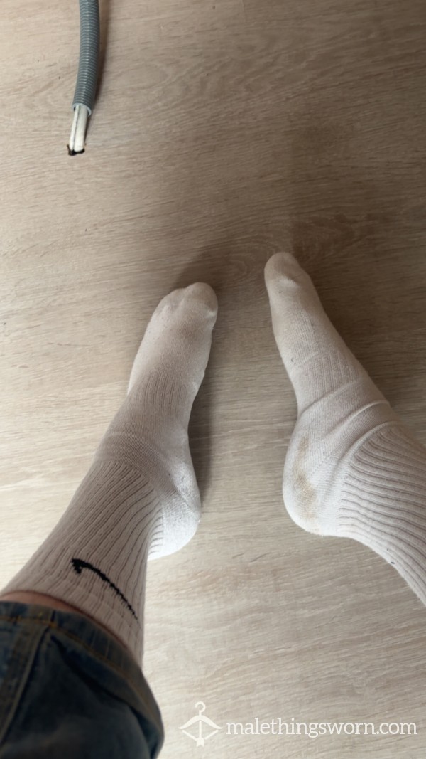 Worn White Nike Socks