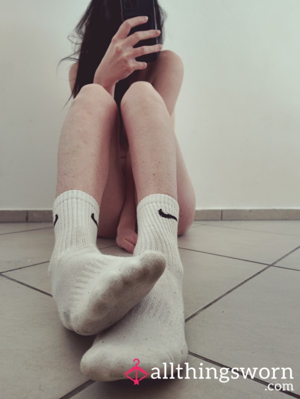 Worn White Nike Socks – Fresh From Football Training