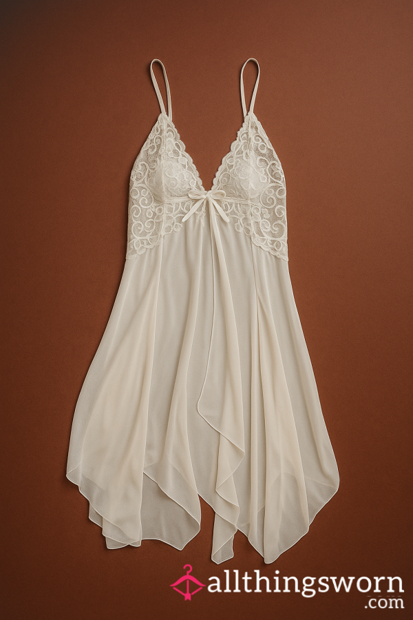 Worn, White, See Through Lingerie