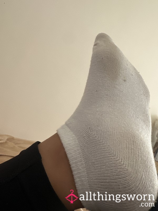 Worn White Simple Socks