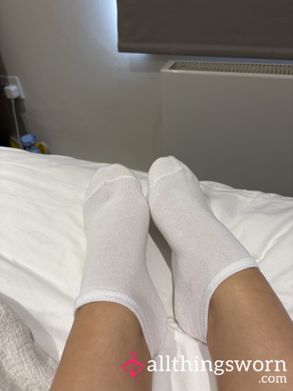 Worn White Socks Size UK 3