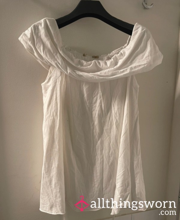 Worn White Summer Top – Scented & Custom Wear Available