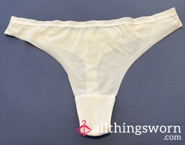 Worn White Thong