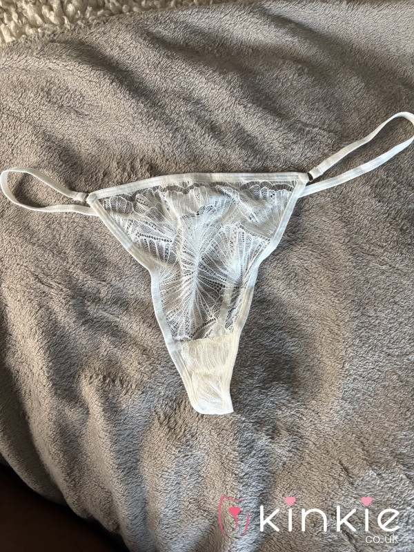 Worn White Thong