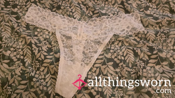 Worn White Thong