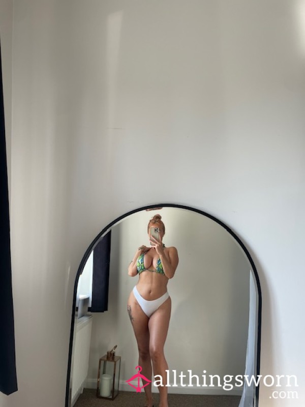 Worn White Thong & S**y Bakini Top