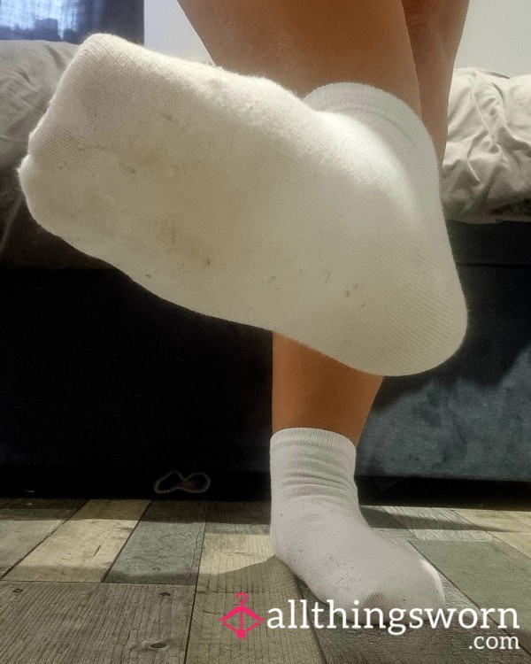 Worn White Trainer Socks