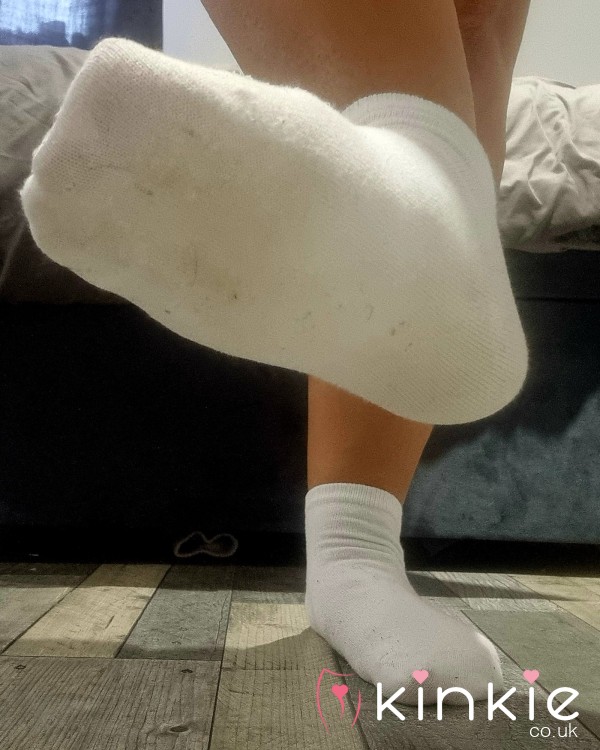 Worn White Trainer Socks