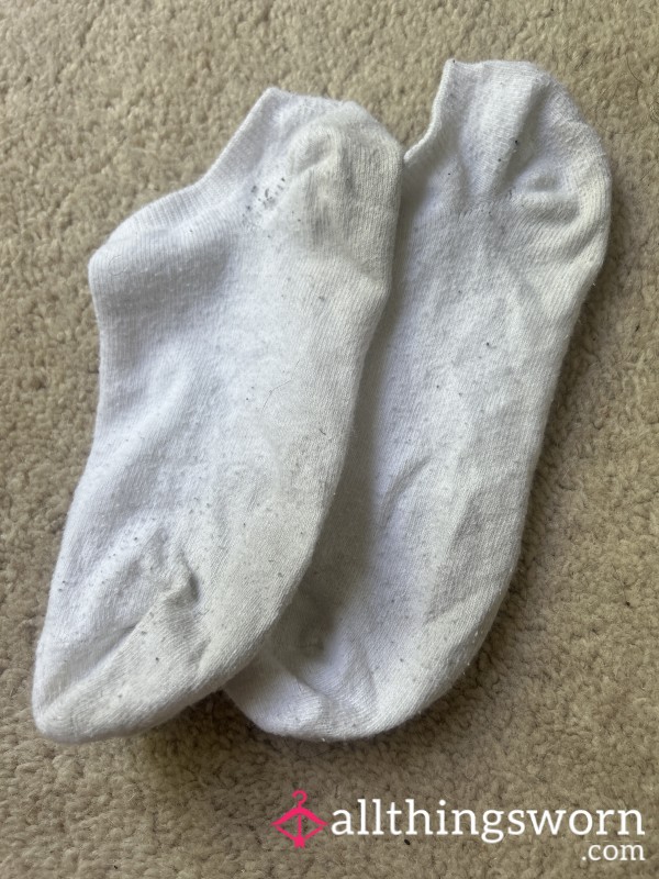 Worn White Trainer Socks😍