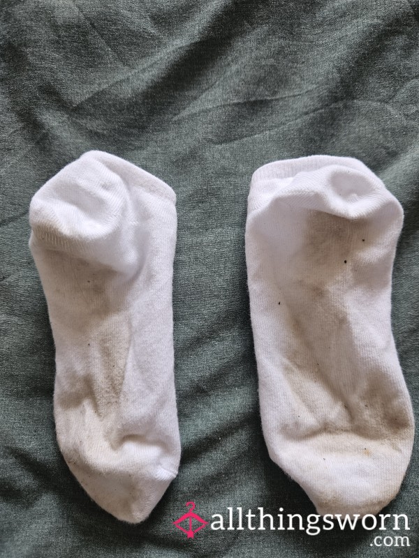 Worn White Trainer Socks
