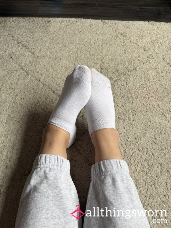 24hr Worn White Trainer Socks