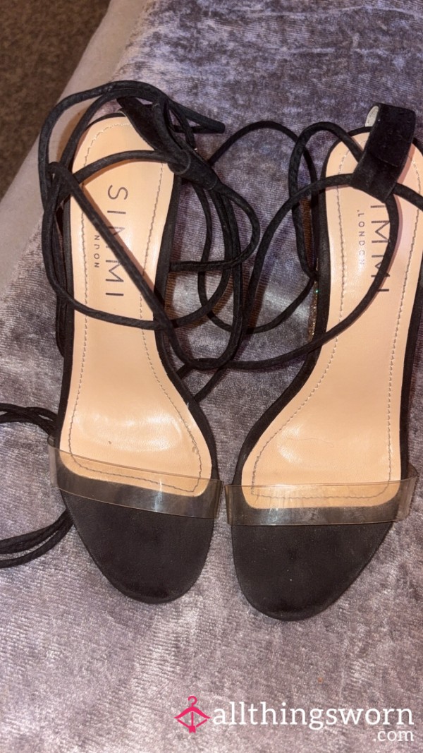 Worn Wrap Up Your Leg Heels With S**y Block Heel