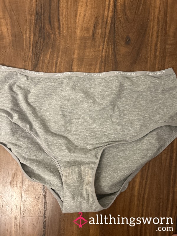 Worn Xl Cotton Grey Panties ❣️