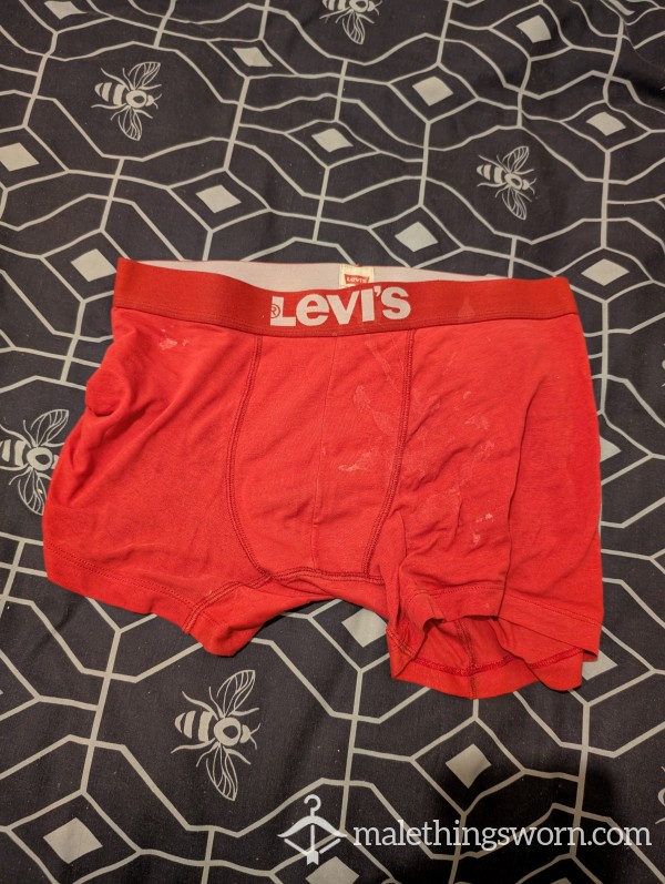 Worn/Old & C*m Stained Red Levis Boxer Briefs