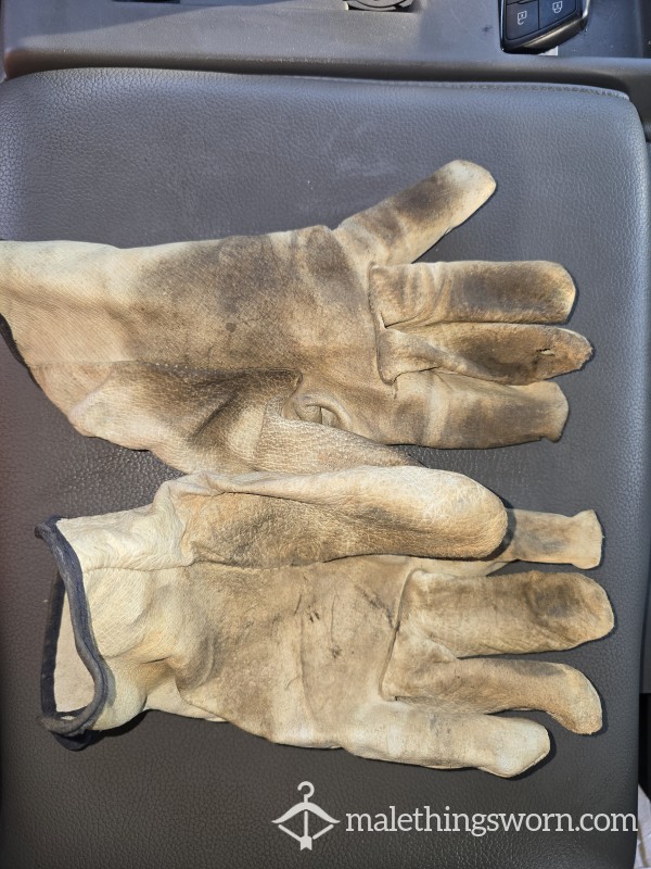 Wornout Leather Glove Stroking