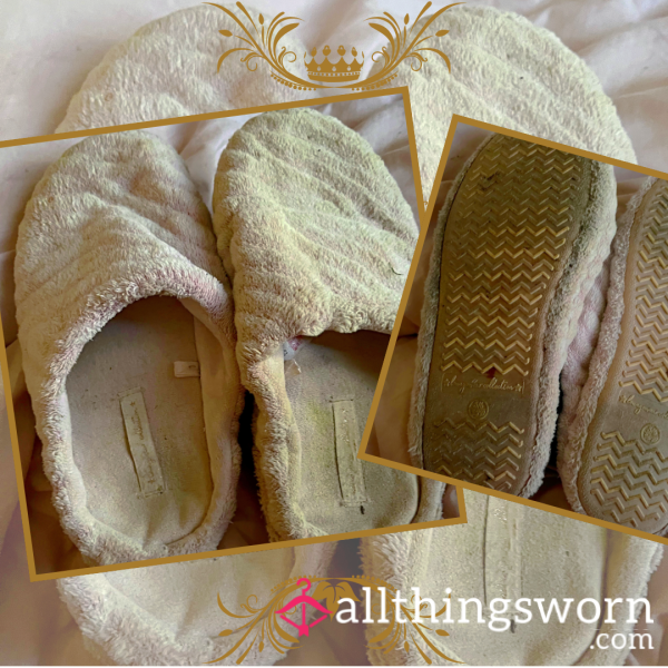 Indulge Your Deepest Desires With My Well Worn Pink Slippers - The Ultimate Foot Fetish Fantasy 🩷 UK Size 5