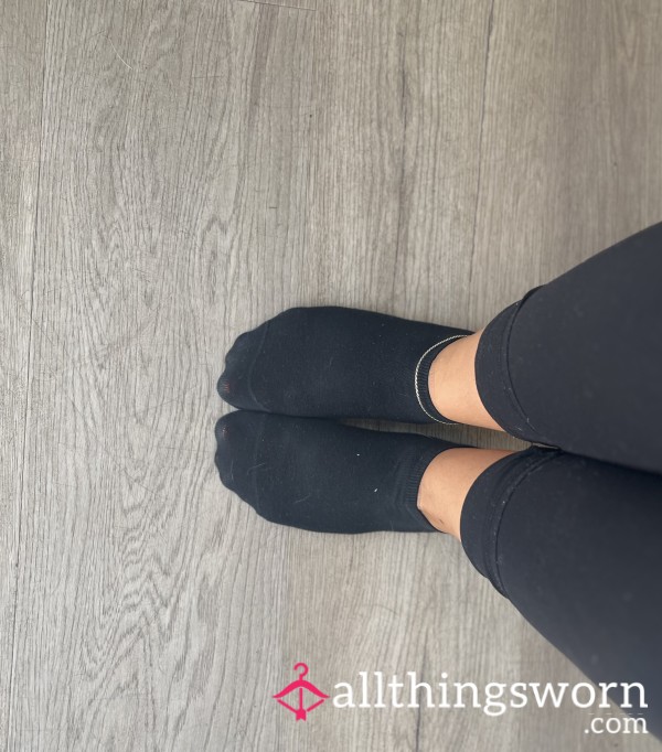 Worn/Used Black Ankle Socks - Stinky/Sweaty Feet