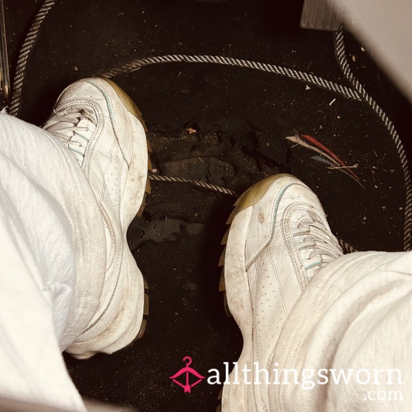 Worship My Well-Worn White FILA Trainers: Soaked In MILF Sweat & Goddess Stink😈💦