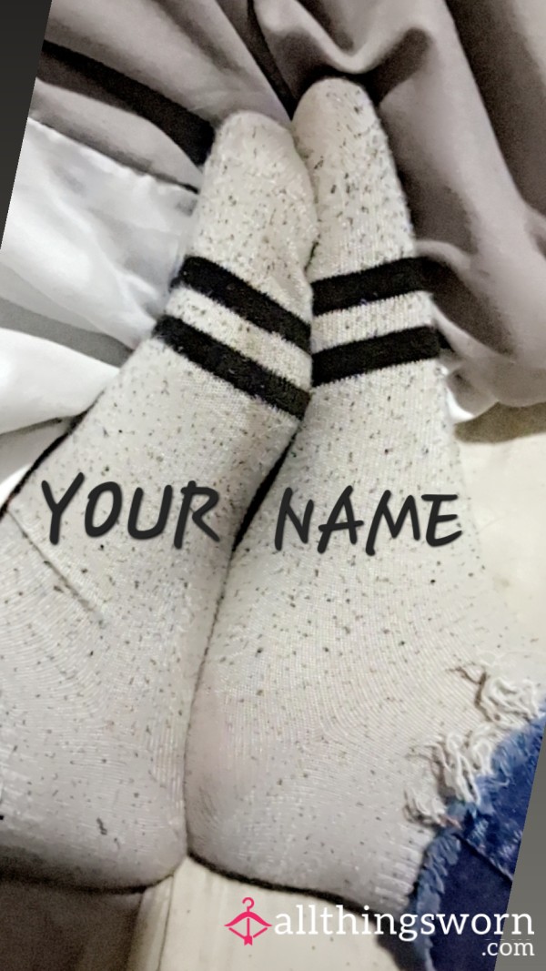 💋WRITE YOUR NAME ON MY WORN SOCKS💋
