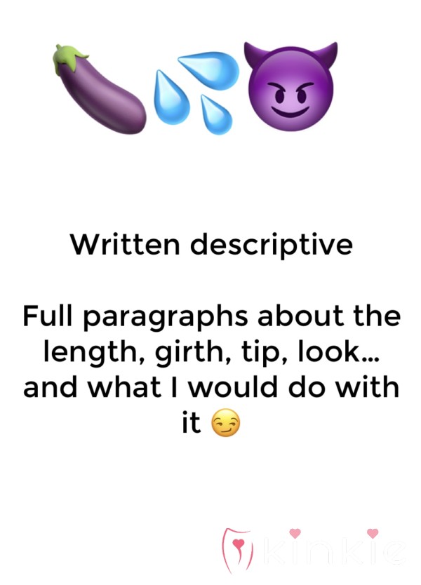Written Descriptive D*ck Rating 💦🍆