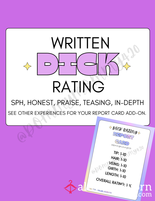 🔥 Written D*ck Rating $10 🔥